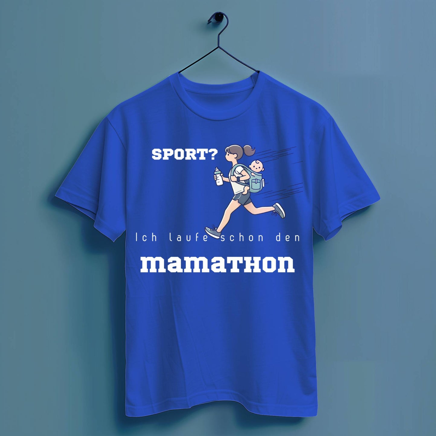 Sport? Ich laufe schon den Mamathon - Hochwertiges T-Shirt 100% Baumwolle