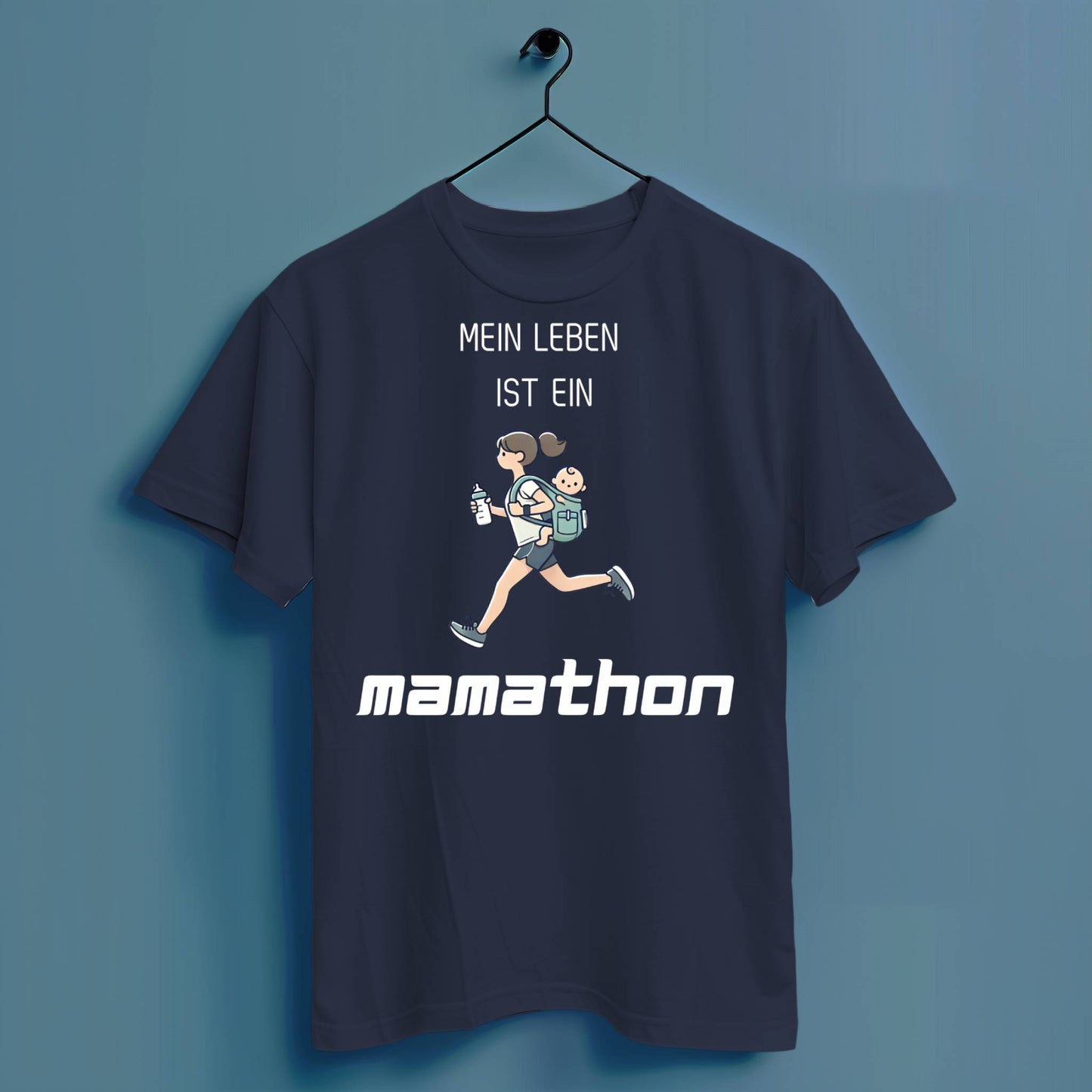 Leben ist ein Mamathon - Hochwertiges T-Shirt 100% Baumwolle