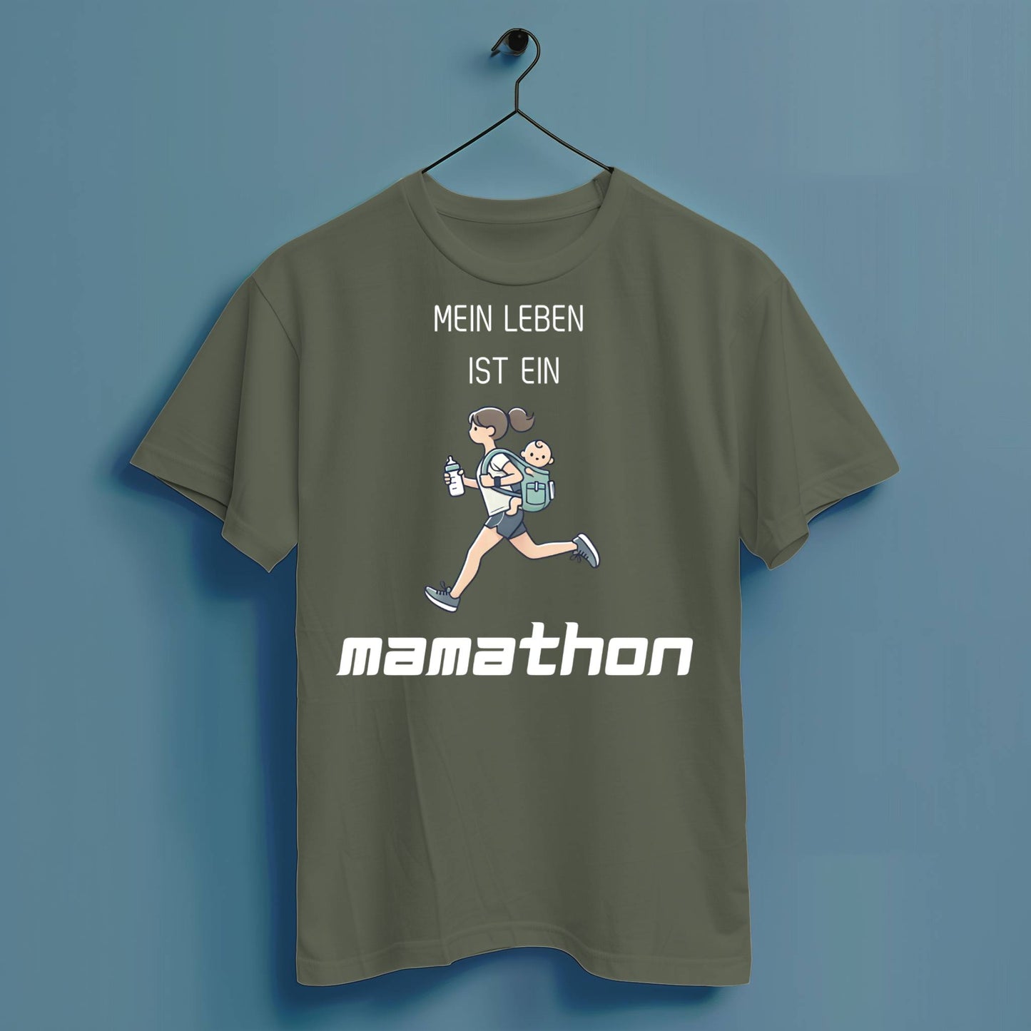 Leben ist ein Mamathon - Hochwertiges T-Shirt 100% Baumwolle