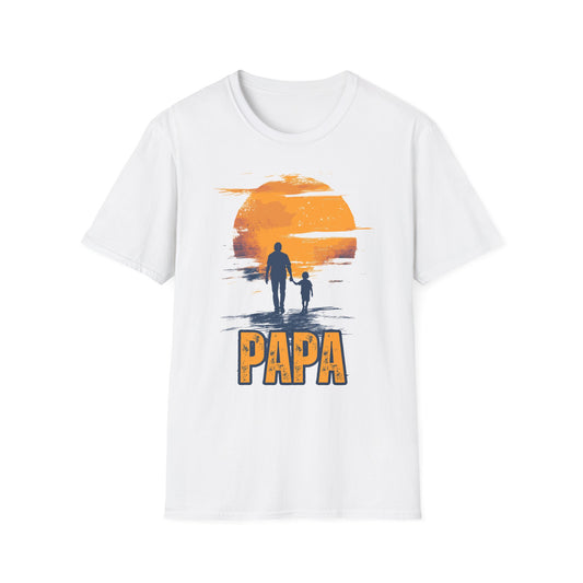 Papa Sohn Sonnenuntergang - Hochwertiges T-Shirt 100% Baumwolle