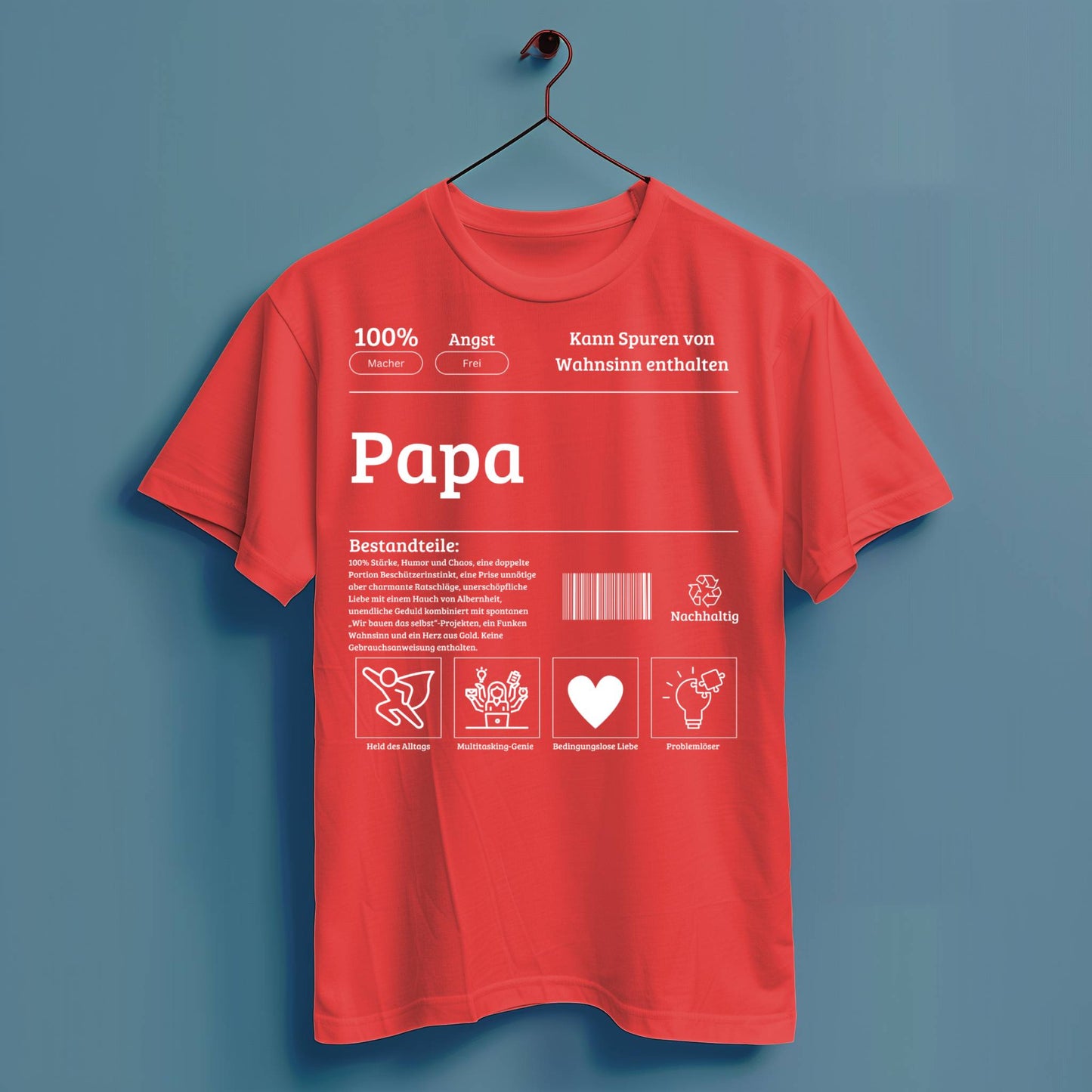 Papa Bestandteile - Hochwertiges T-Shirt 100% Baumwolle