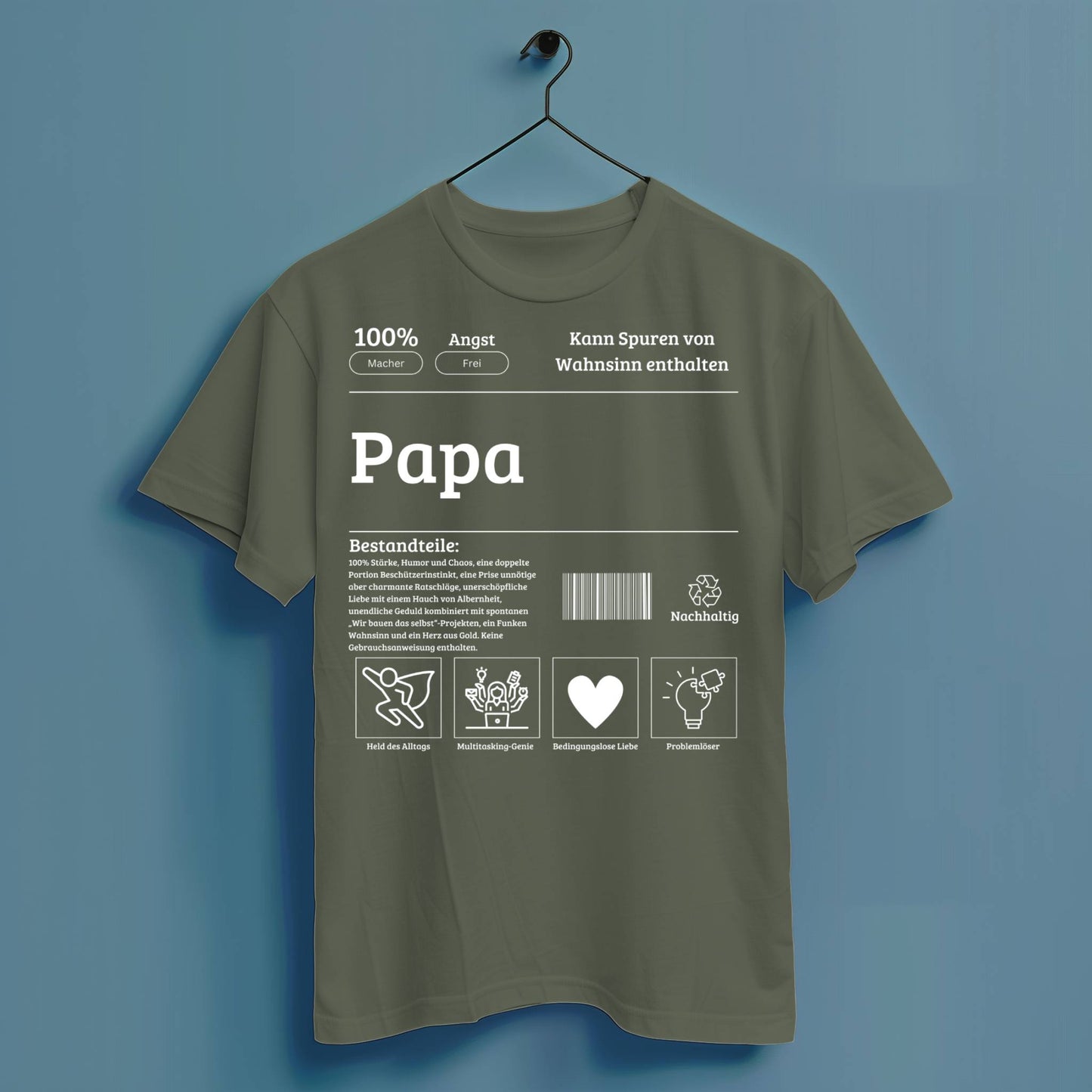 Papa Bestandteile - Hochwertiges T-Shirt 100% Baumwolle