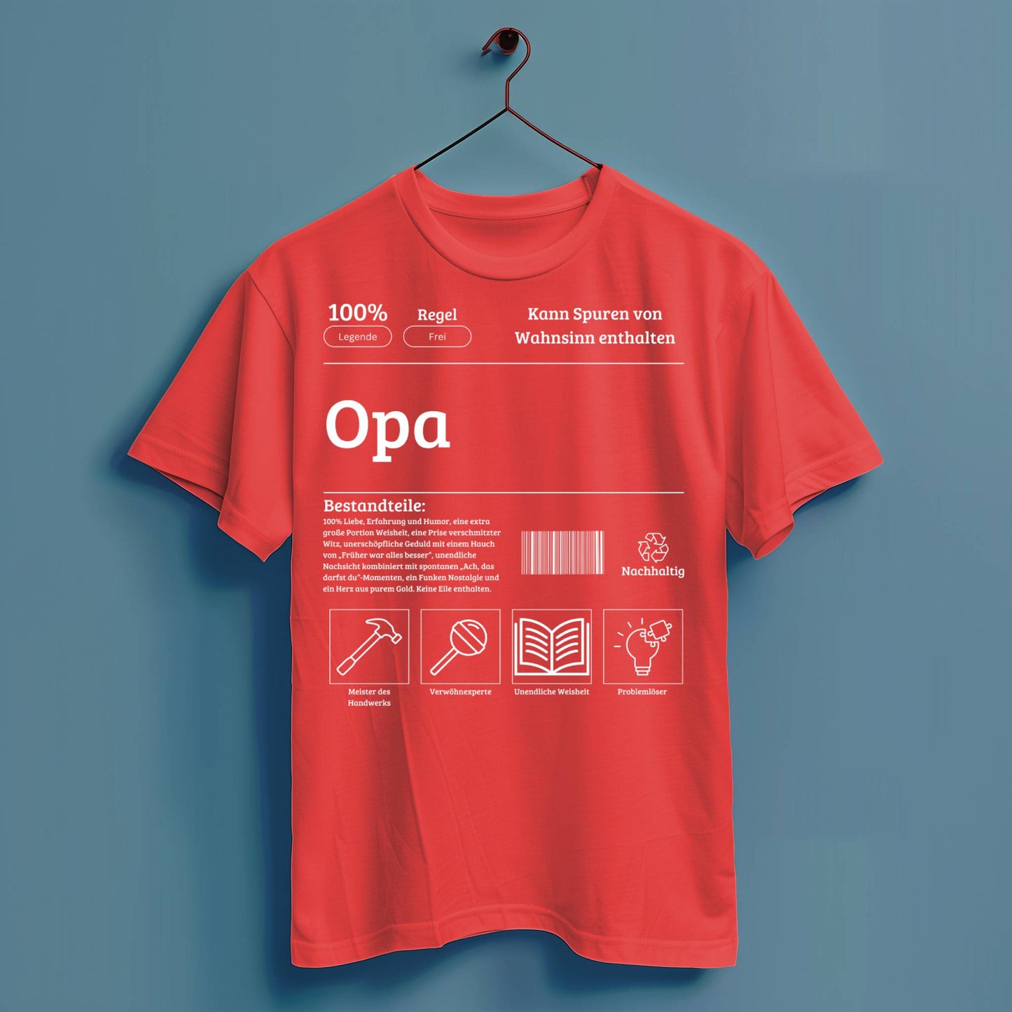 Opa Bestandteile - Hochwertiges T-Shirt 100% Baumwolle