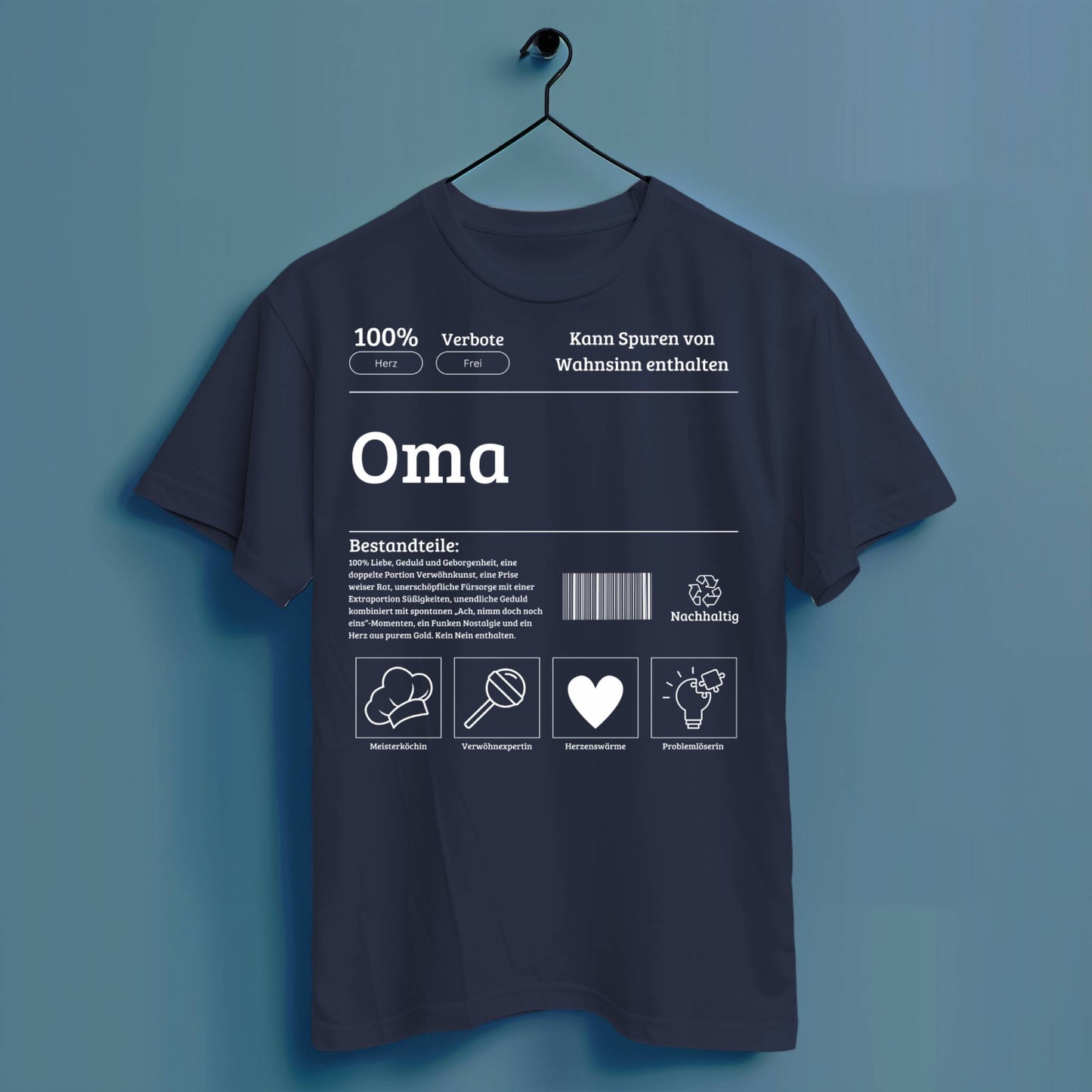 Oma Bestandteile - Hochwertiges T-Shirt 100% Baumwolle