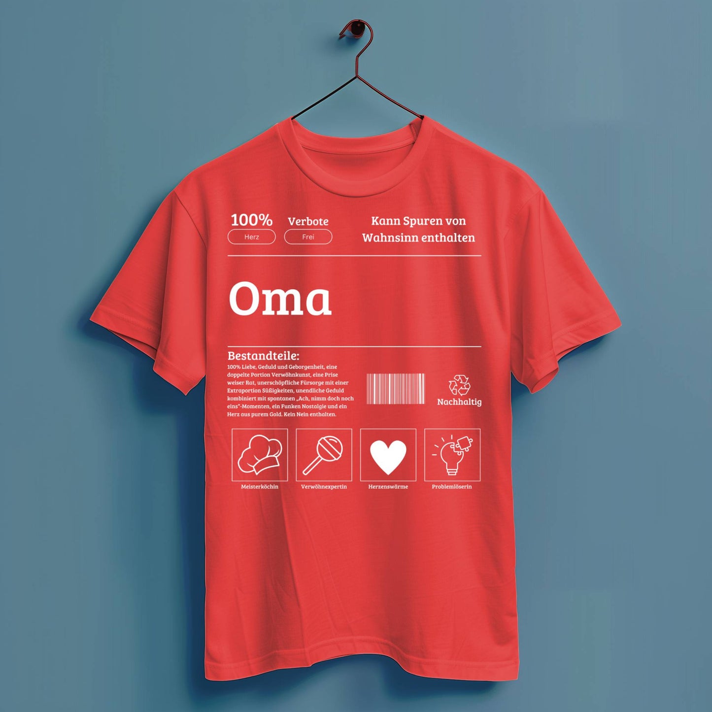 Oma Bestandteile - Hochwertiges T-Shirt 100% Baumwolle