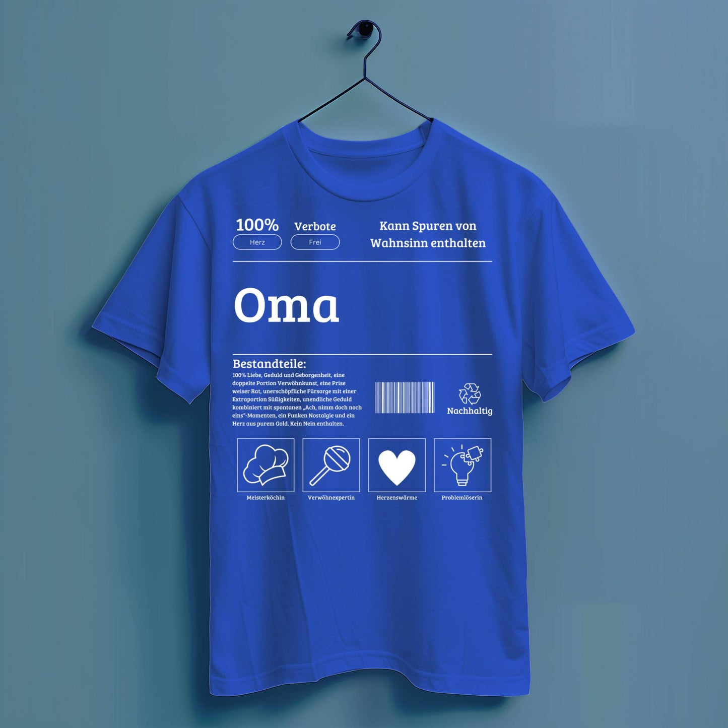 Oma Bestandteile - Hochwertiges T-Shirt 100% Baumwolle