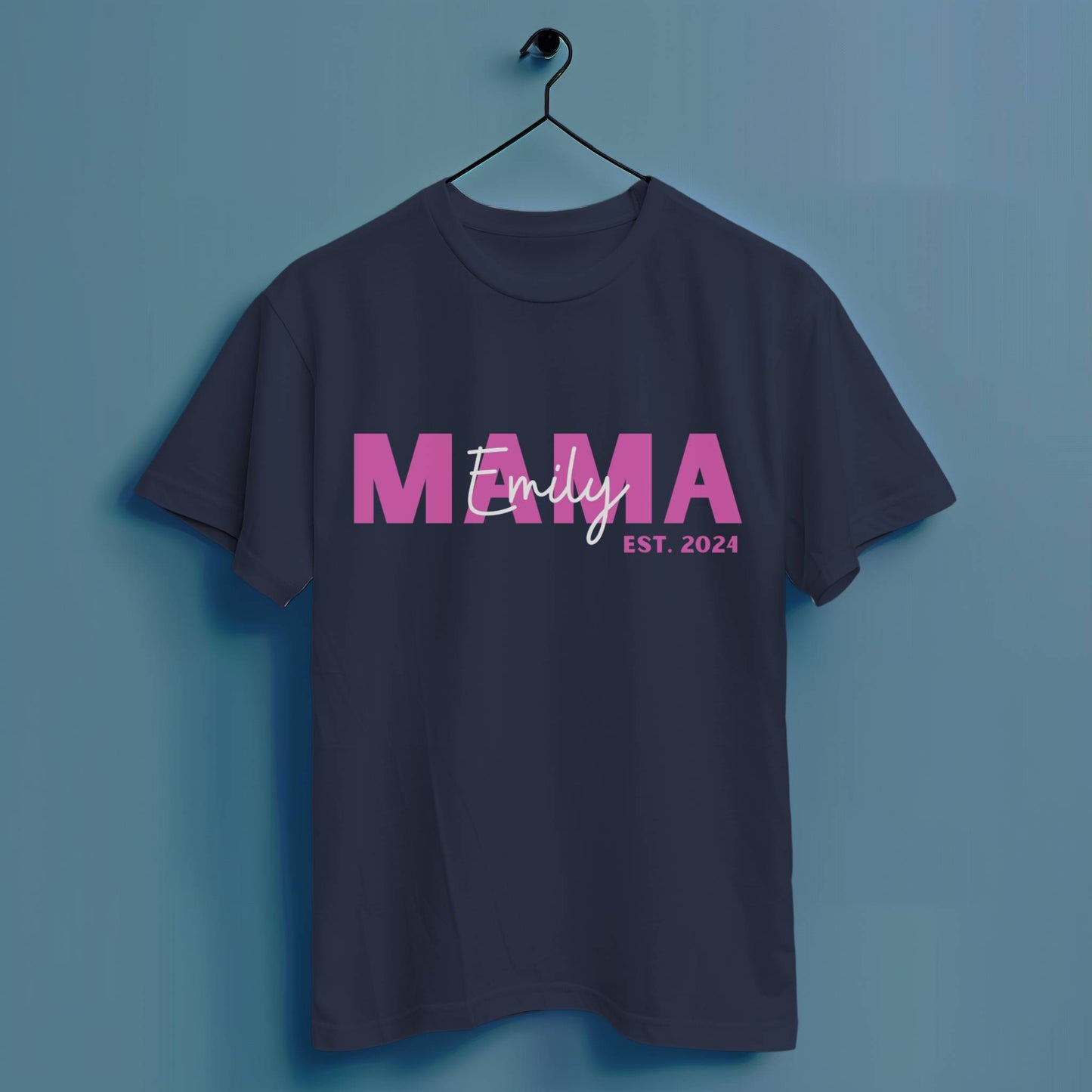 Mama Kind Name personalisiert - Hochwertiges T-Shirt 100% Baumwolle