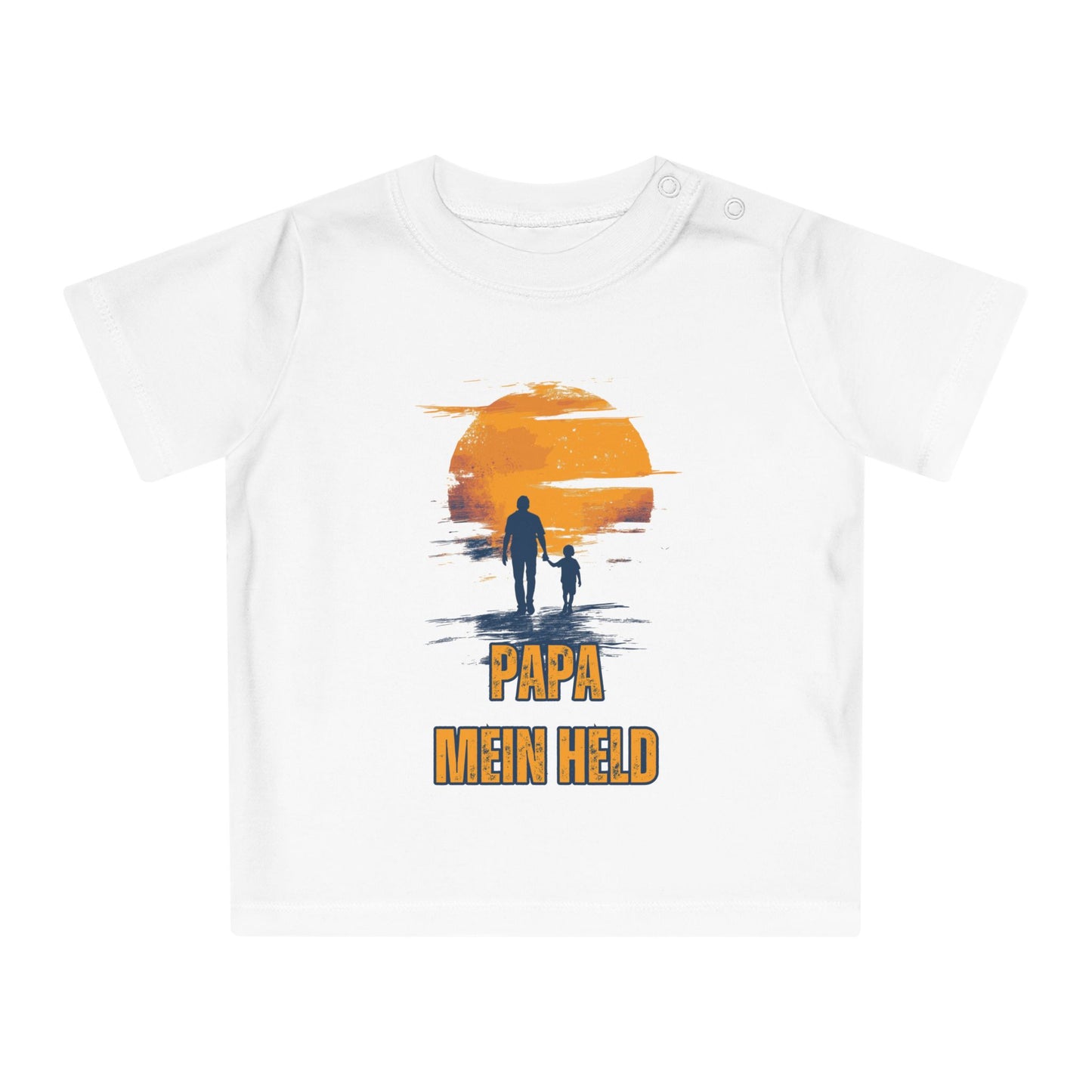 Papa, mein Held - Baby T-Shirt 100% Bio-Baumwolle