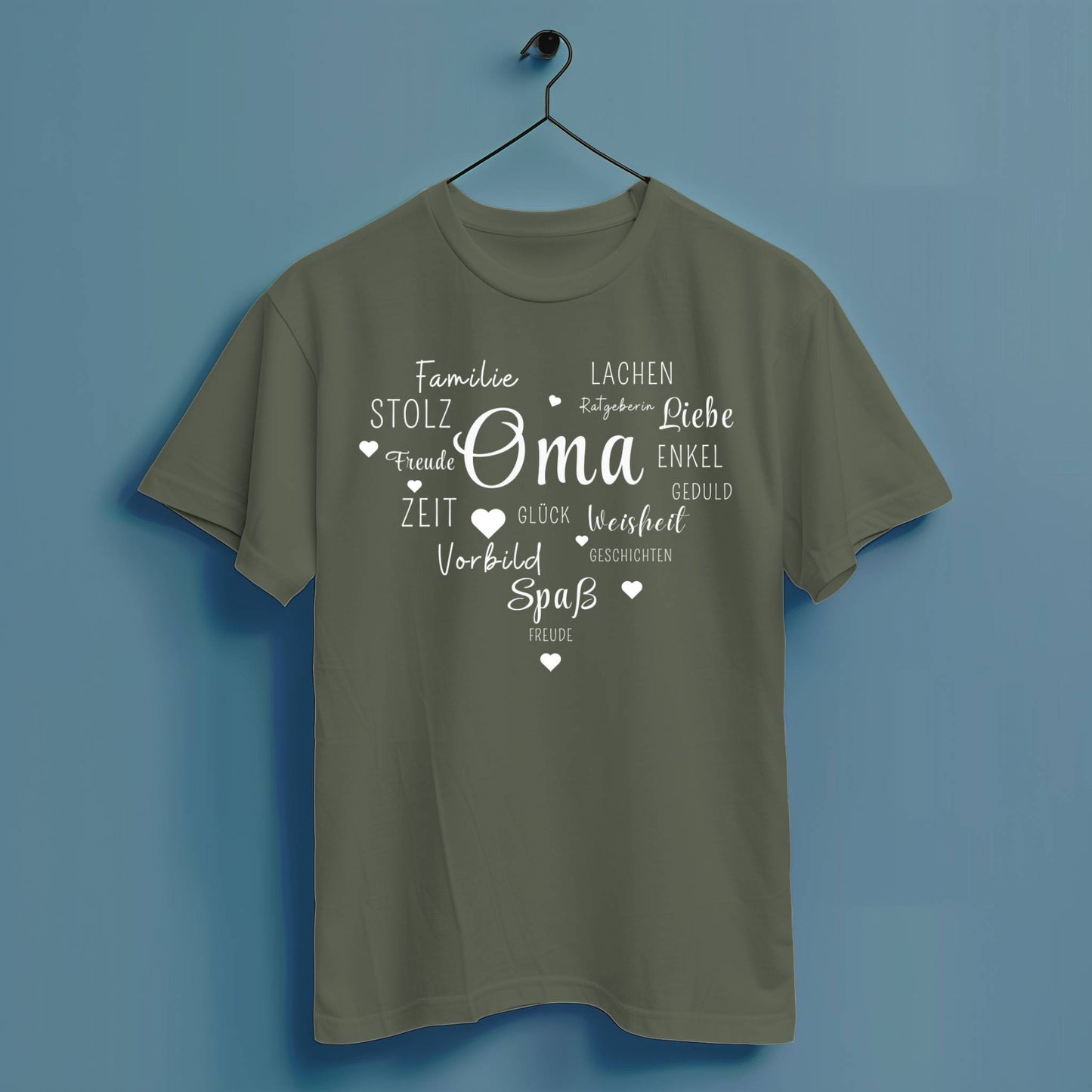 Oma Herz - Hochwertiges T-Shirt 100% Baumwolle
