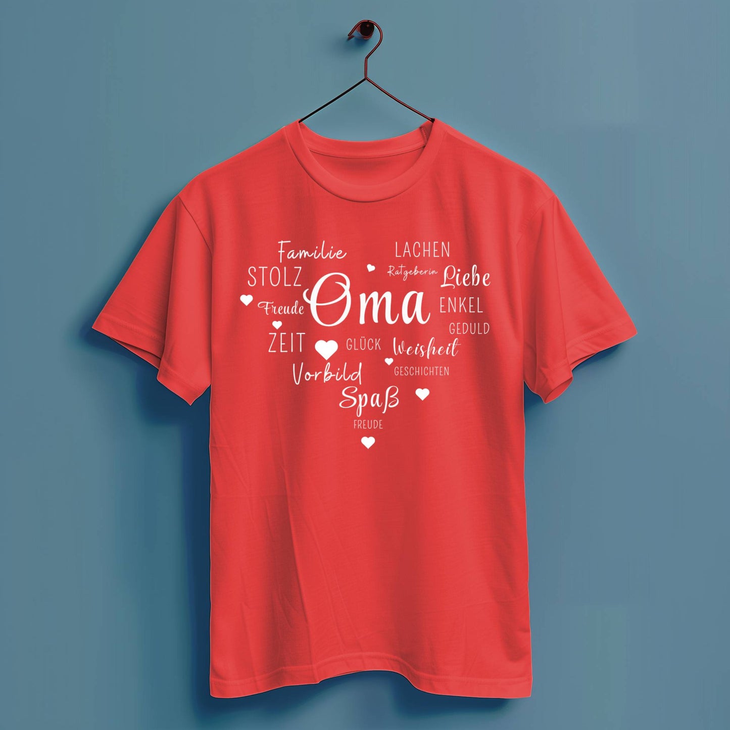 Oma Herz - Hochwertiges T-Shirt 100% Baumwolle