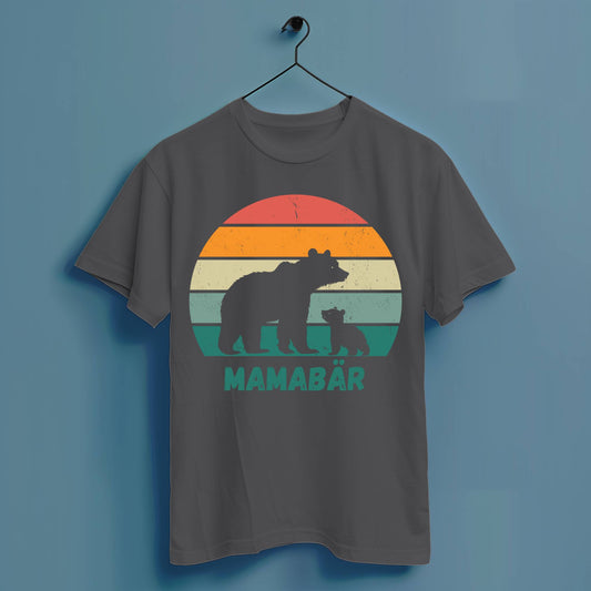 Mama Bär Retro - Hochwertiges T-Shirt 100% Baumwolle