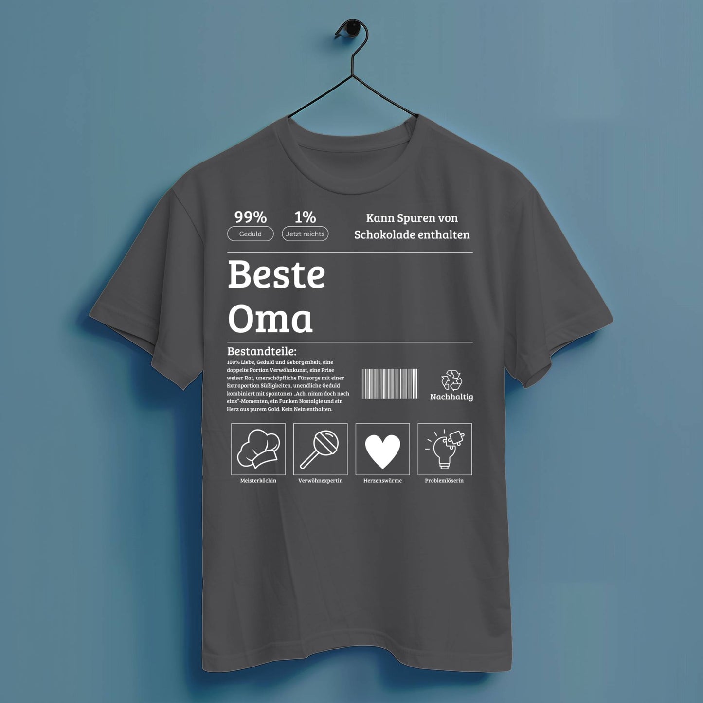 Beste Oma Bestandteile - Hochwertiges T-Shirt 100% Baumwolle