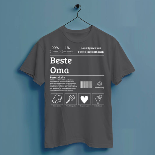 Beste Oma Bestandteile - Hochwertiges T-Shirt 100% Baumwolle