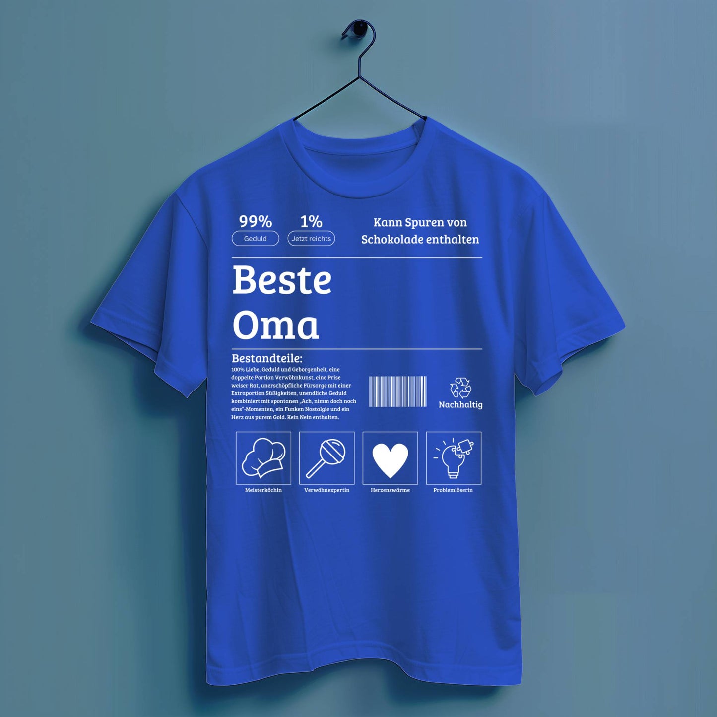 Beste Oma Bestandteile - Hochwertiges T-Shirt 100% Baumwolle