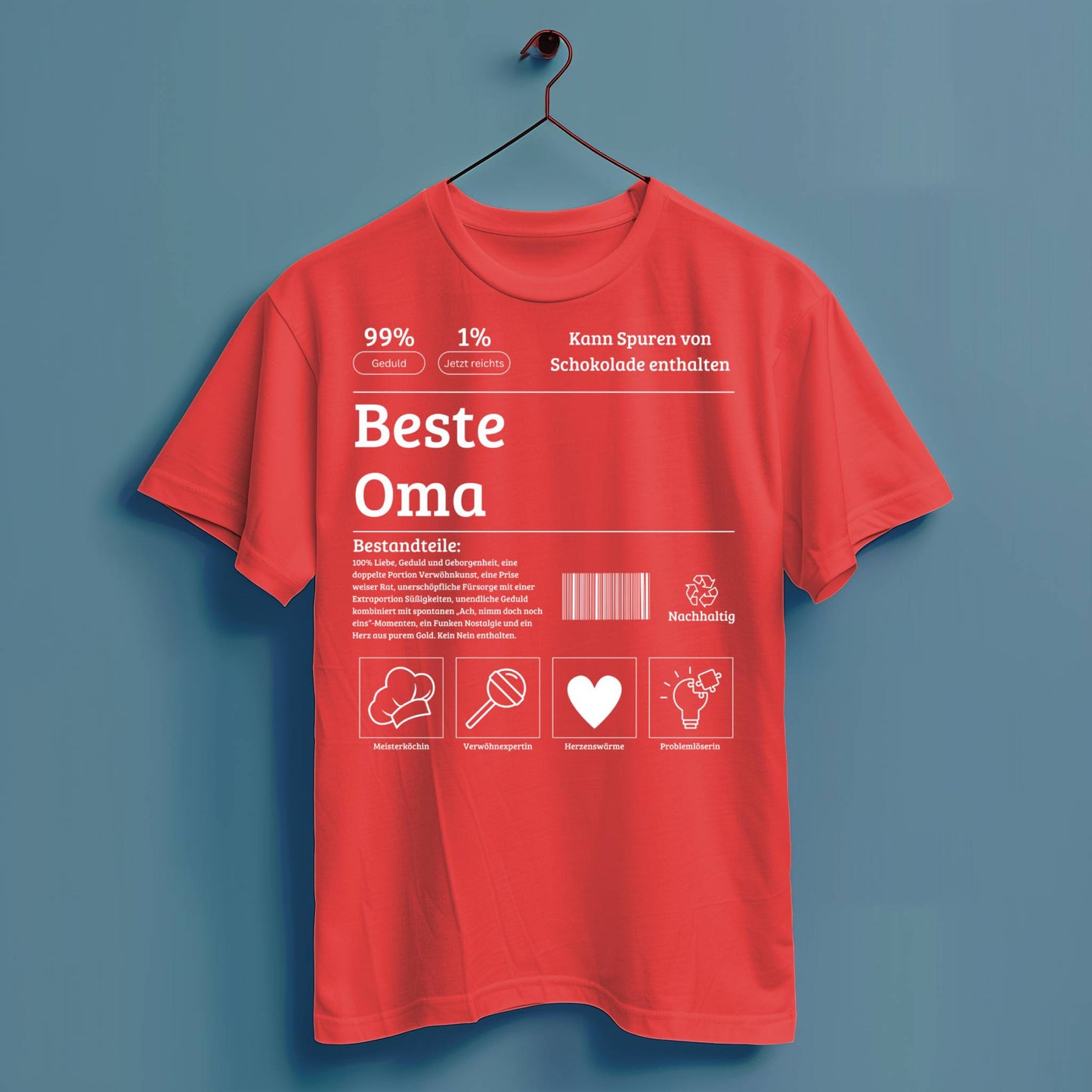 Beste Oma Bestandteile - Hochwertiges T-Shirt 100% Baumwolle