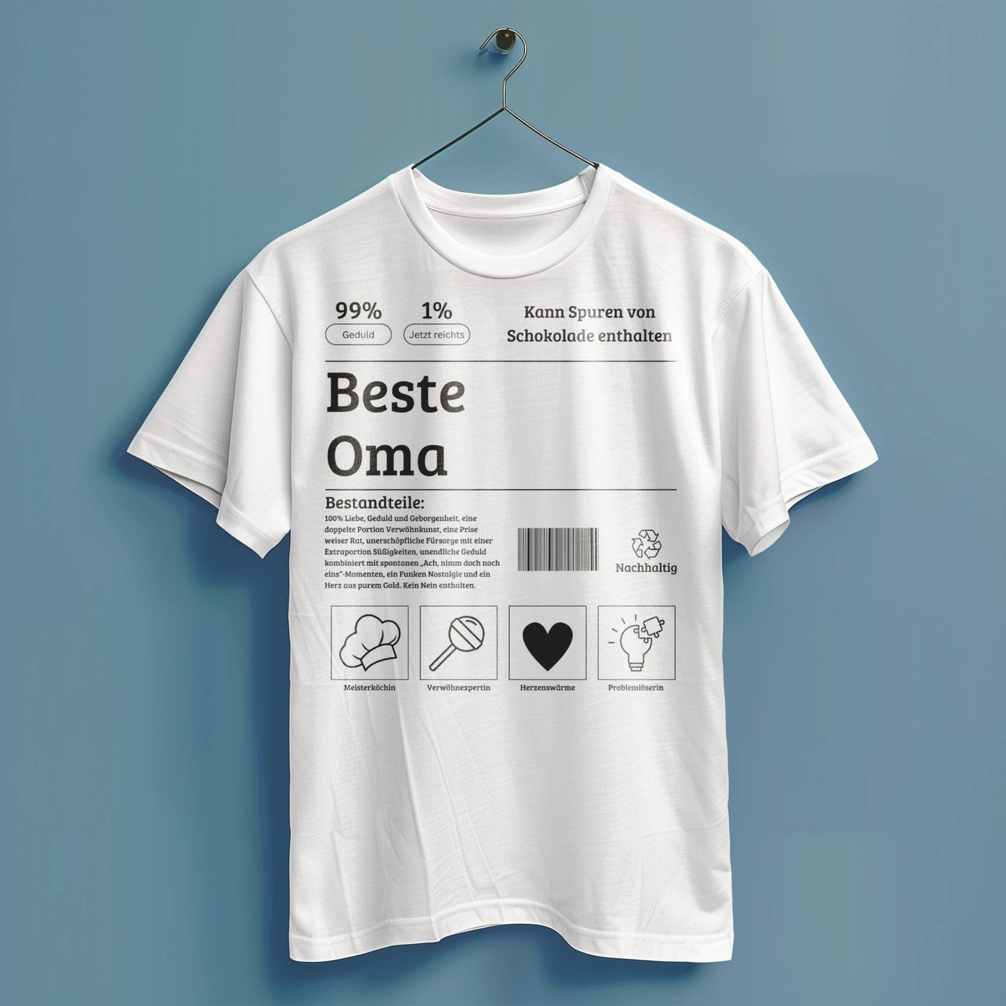 Beste Oma Bestandteile - Hochwertiges T-Shirt 100% Baumwolle
