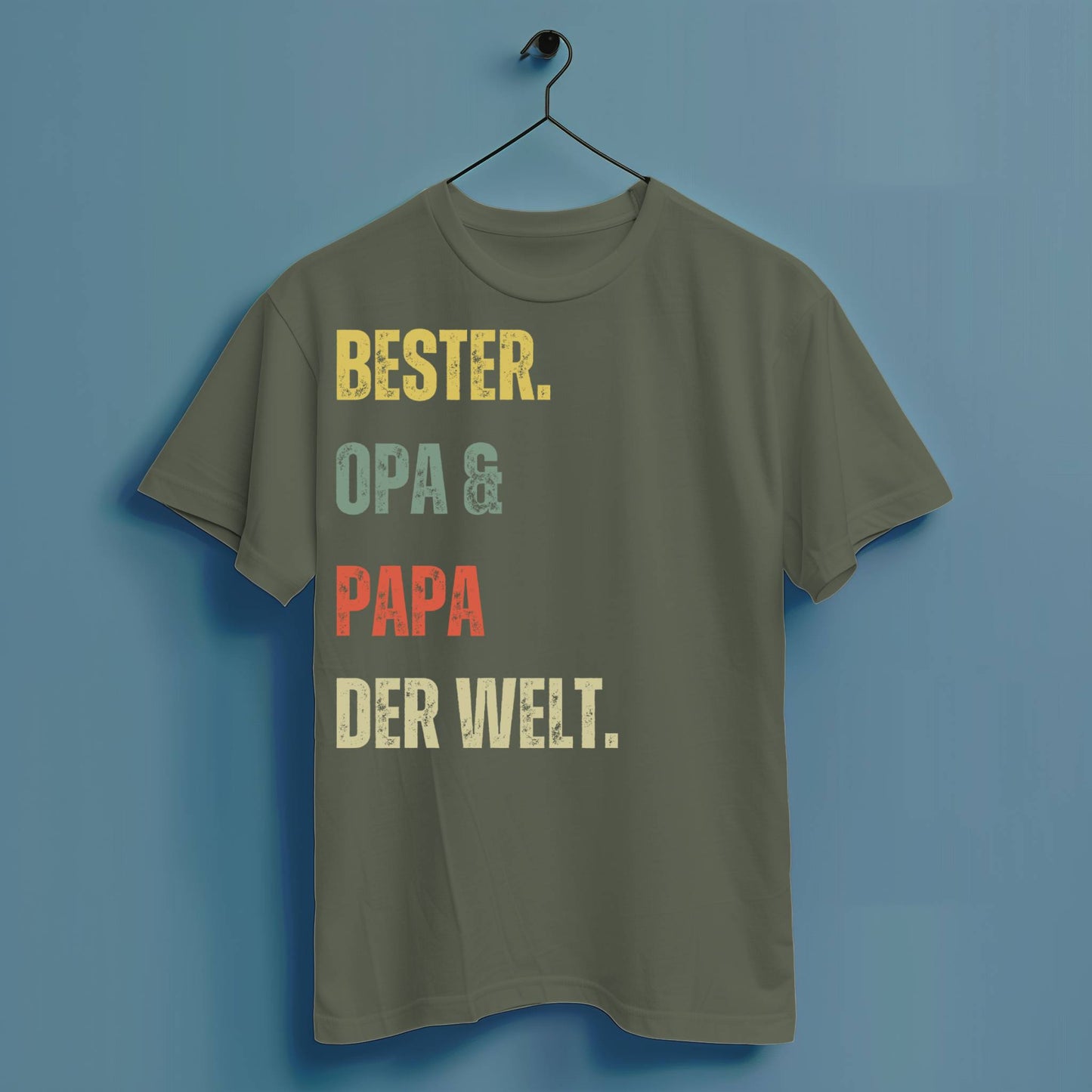 Bester Opa und Papa der Welt - Hochwertiges T-Shirt 100% Baumwolle