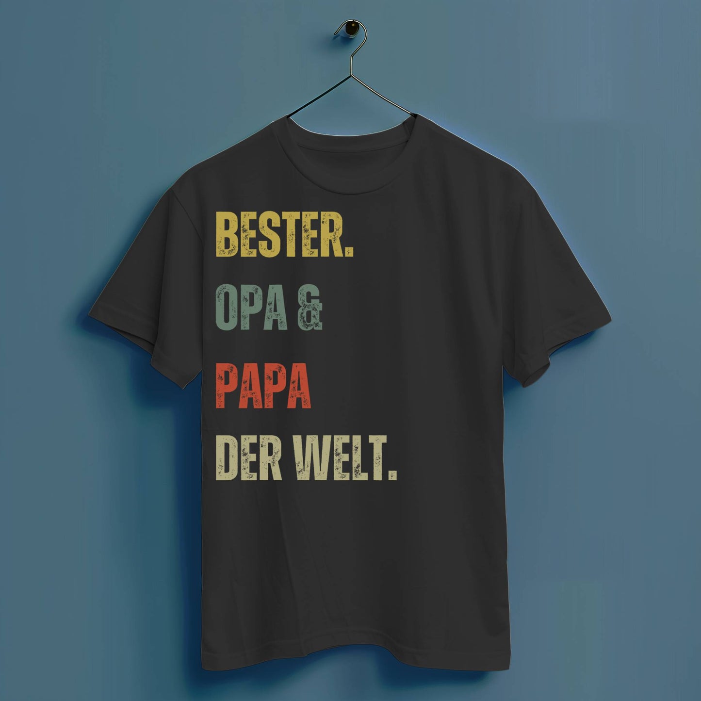 Bester Opa und Papa der Welt - Hochwertiges T-Shirt 100% Baumwolle