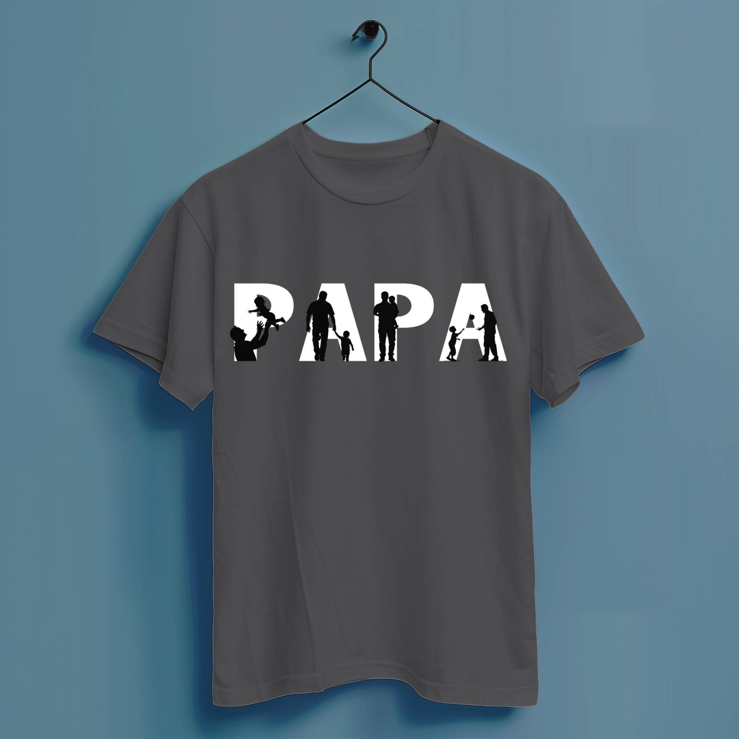 Papa Silhouette - Hochwertiges T-Shirt 100% Baumwolle