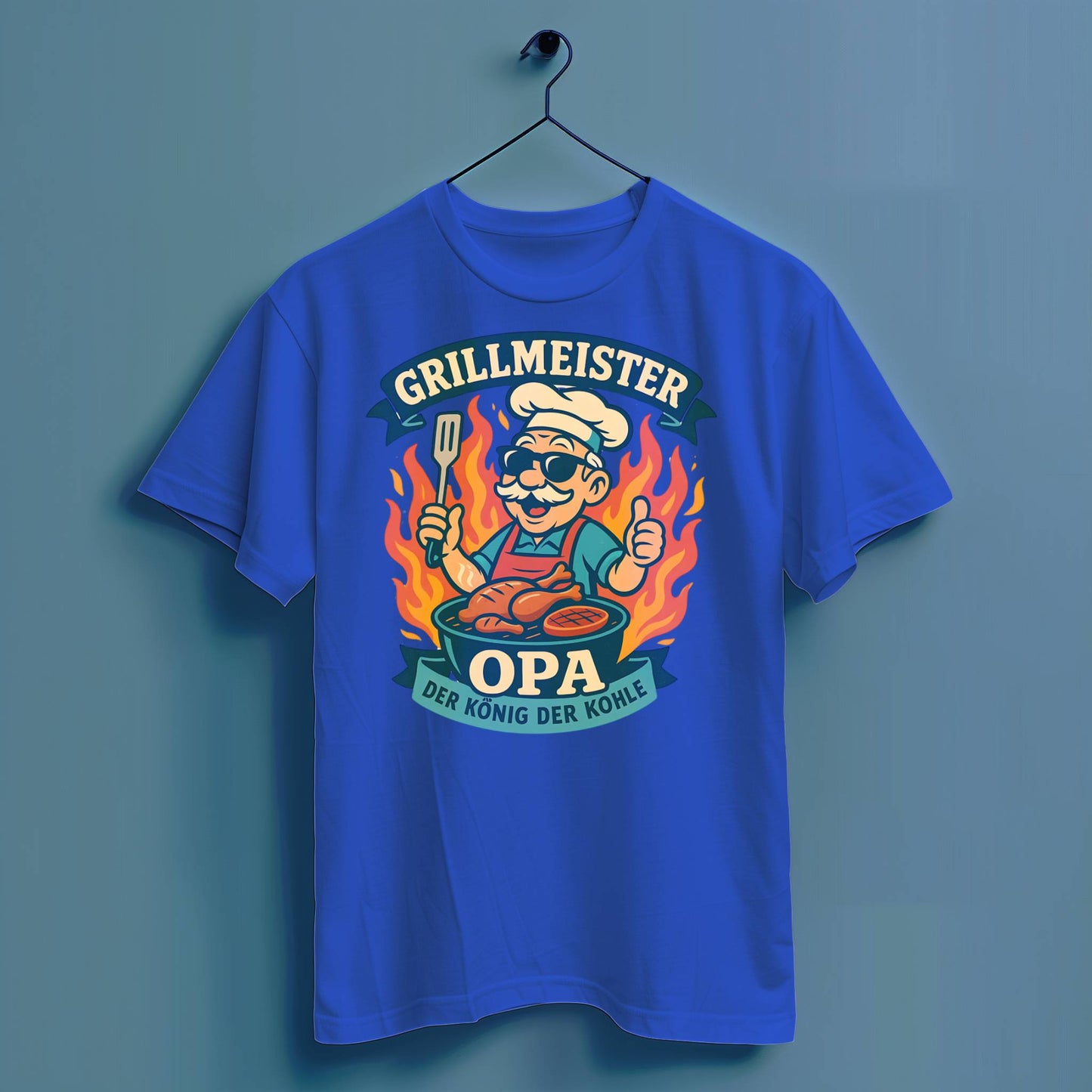Grillmeister Opa, König der Kohle - Hochwertiges T-Shirt