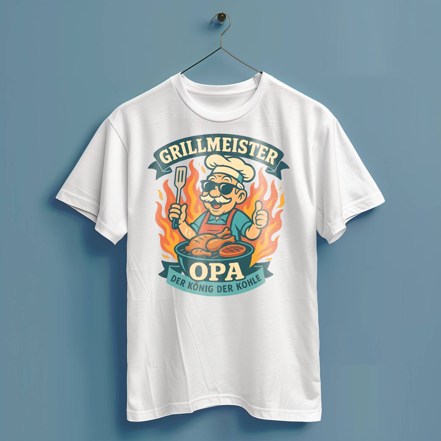 Grillmeister Opa, König der Kohle - Hochwertiges T-Shirt