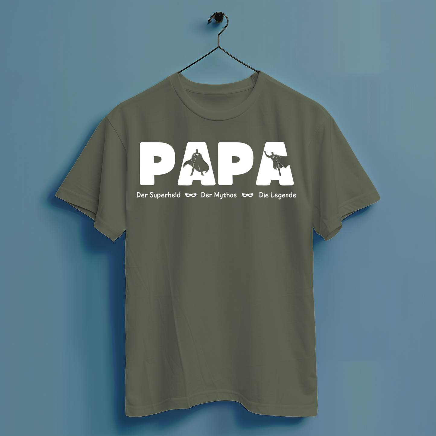Papa der Superheld der Mythos die Legende - Hochwertiges T-Shirt 100% Baumwolle