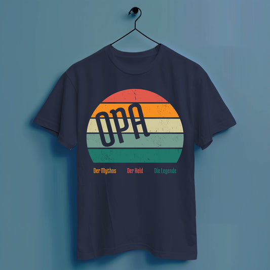 Opa der Mythos, der Held, die Legende Retro - Hochwertiges T-Shirt 100% Baumwolle