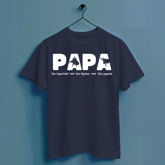 Papa der Superheld der Mythos die Legende - Hochwertiges T-Shirt 100% Baumwolle
