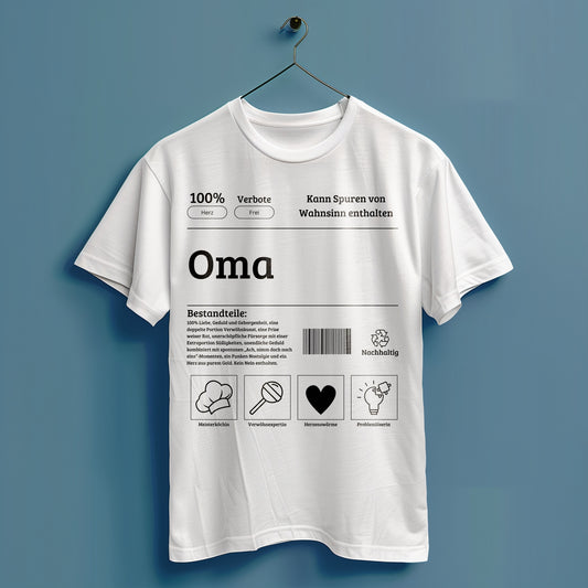 Oma Bestandteile - Hochwertiges T-Shirt 100% Baumwolle