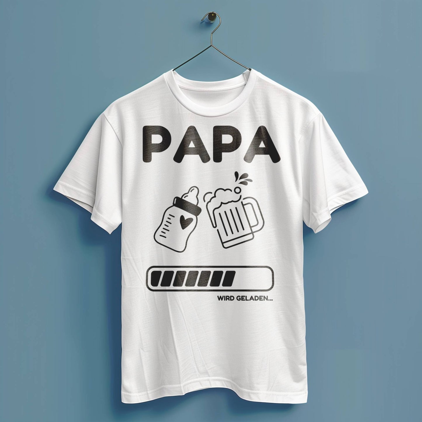 Papa wird geladen - Hochwertiges T-Shirt 100% Baumwolle
