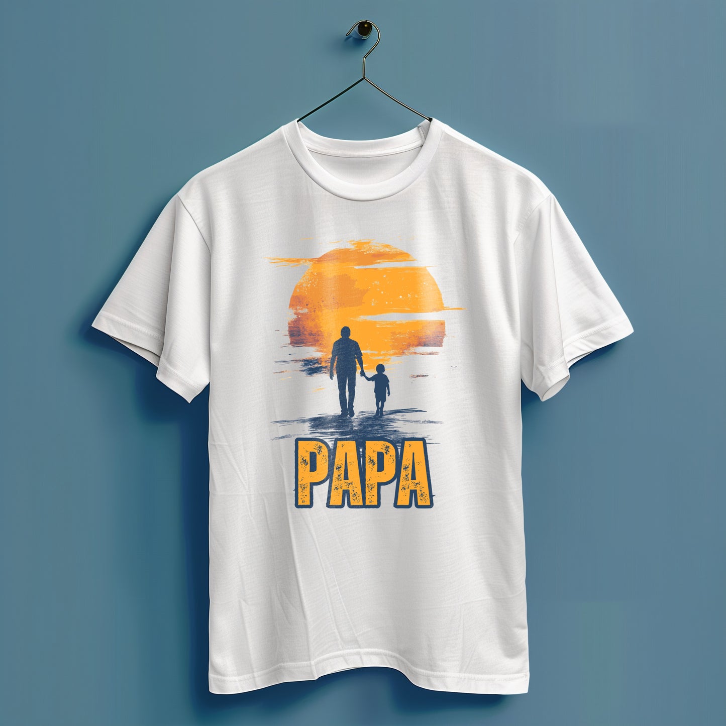 Papa Sohn Sonnenuntergang - Hochwertiges T-Shirt 100% Baumwolle
