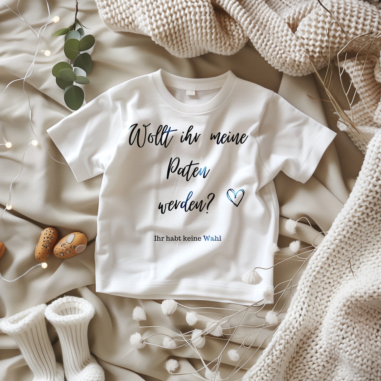 Wollt ihr meine Paten werden? Ihr habt keine Wahl - Baby T-Shirt 100% Bio-Baumwolle