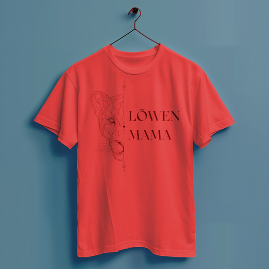 Löwen Mama - Hochwertiges T-Shirt 100% Baumwolle