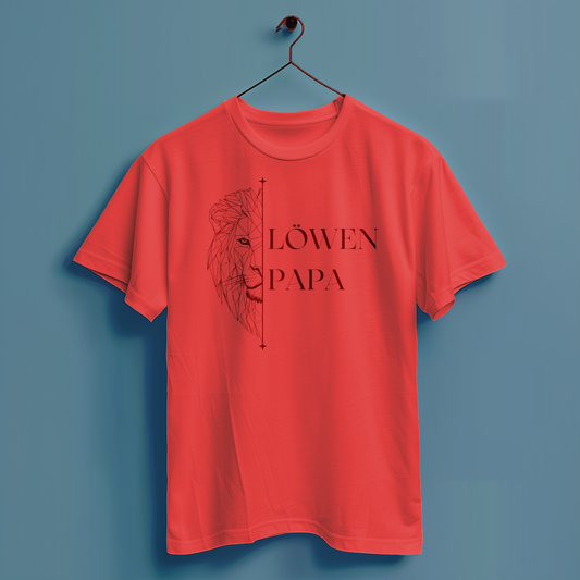 Löwen Papa - Hochwertiges T-Shirt 100% Baumwolle
