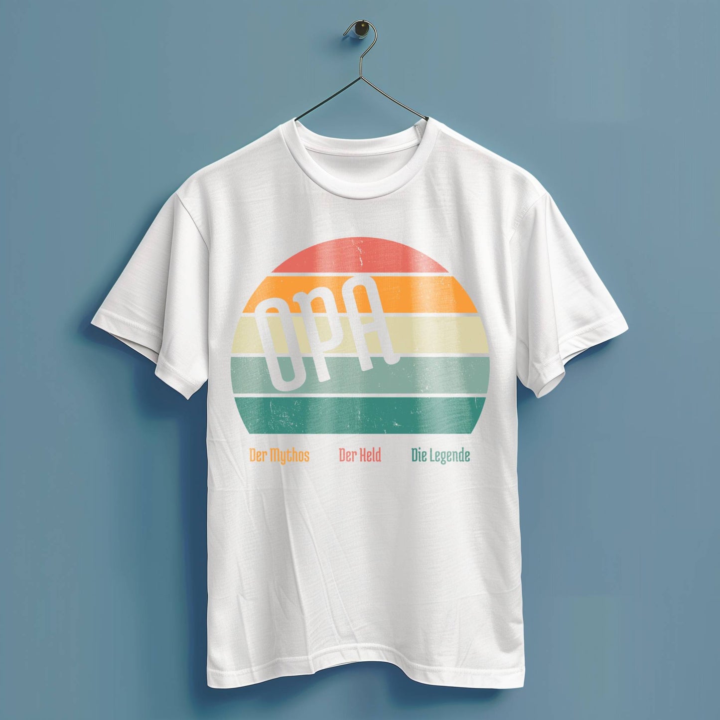 Opa der Mythos, der Held, die Legende Retro - Hochwertiges T-Shirt 100% Baumwolle