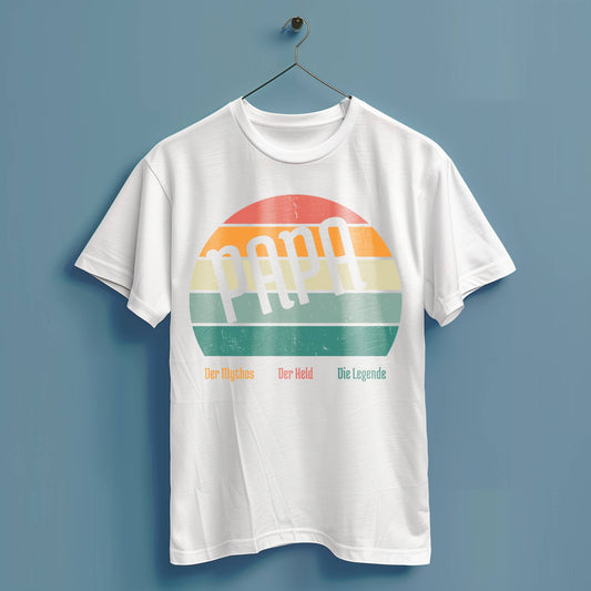 Papa der Mythos, der Held, die Legende Retro - Hochwertiges T-Shirt 100% Baumwolle