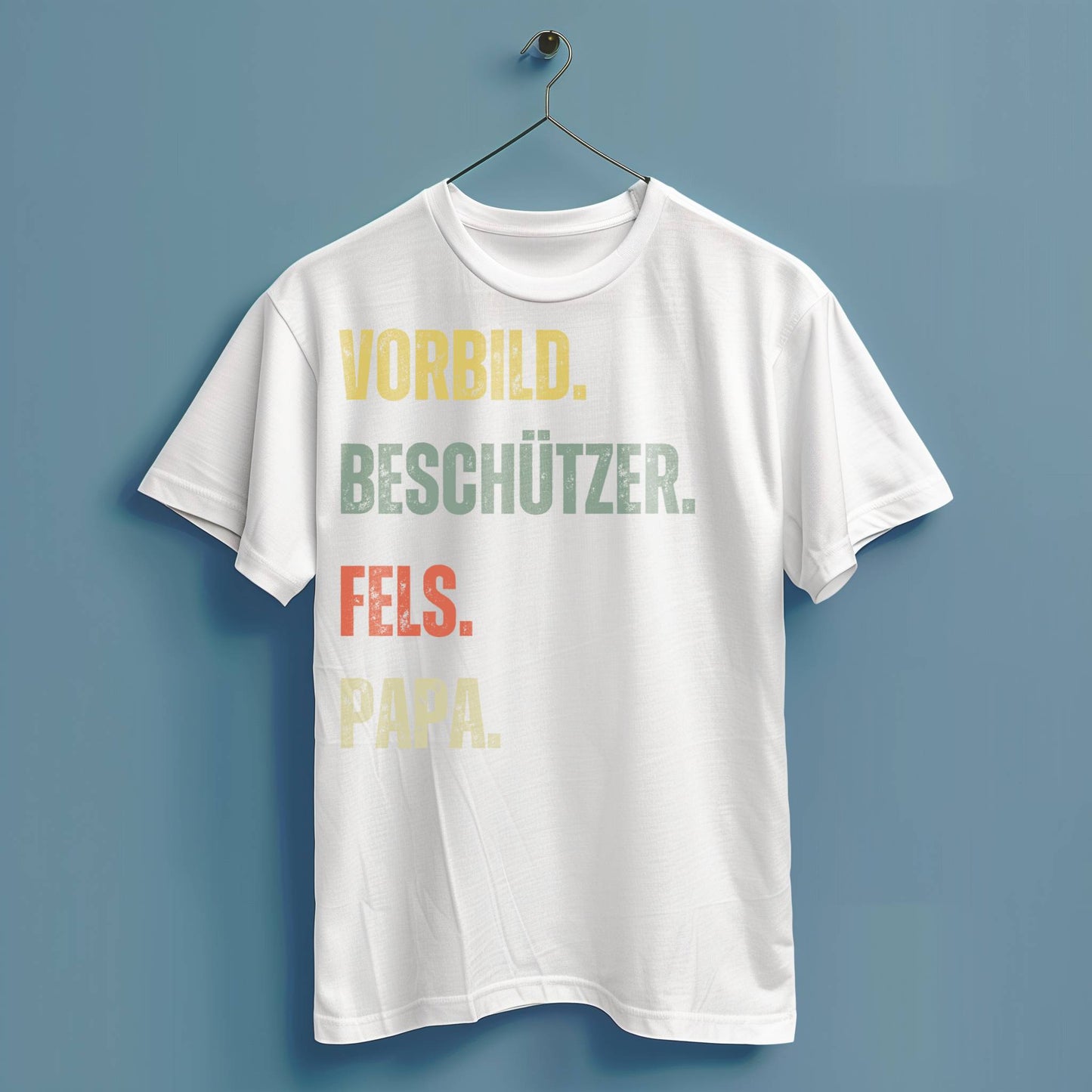 Papa. Vorbild. Beschützer. Fels. - Hochwertiges T-Shirt 100% Baumwolle