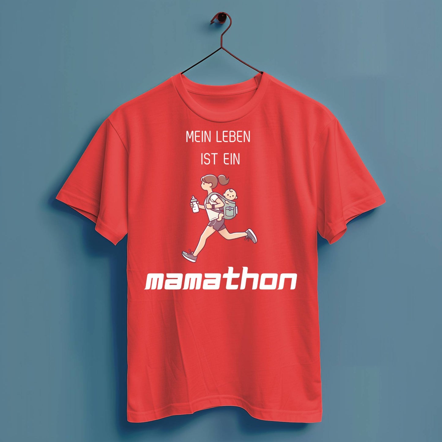 Leben ist ein Mamathon - Hochwertiges T-Shirt 100% Baumwolle