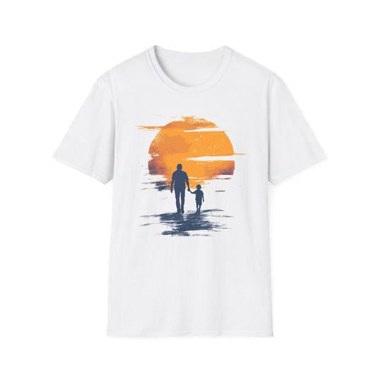 Vater Sohn Sonnenuntergang - Hochwertiges T-Shirt 100% Baumwolle