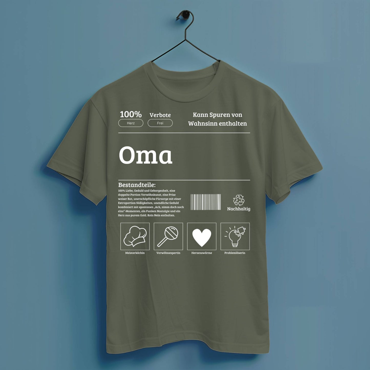 Oma Bestandteile - Hochwertiges T-Shirt 100% Baumwolle