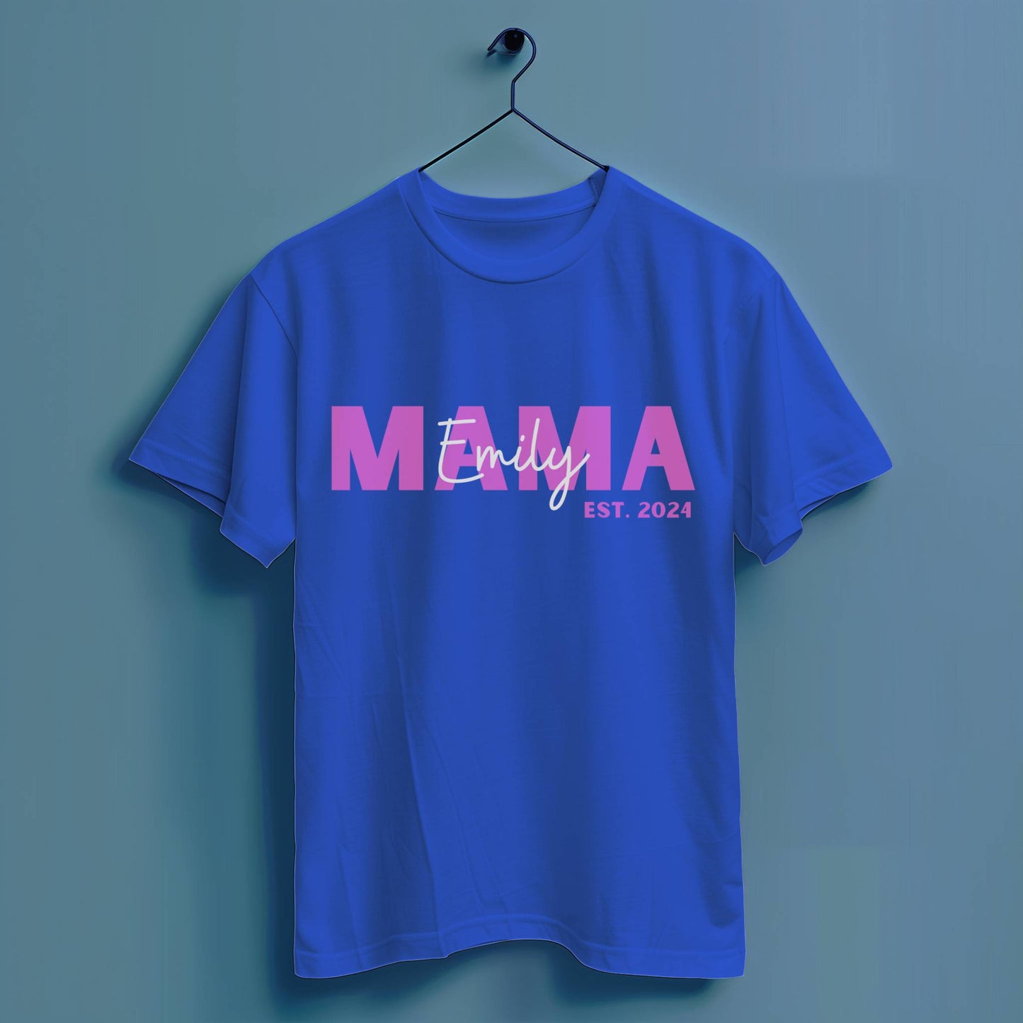 Mama Kind Name personalisiert - Hochwertiges T-Shirt 100% Baumwolle