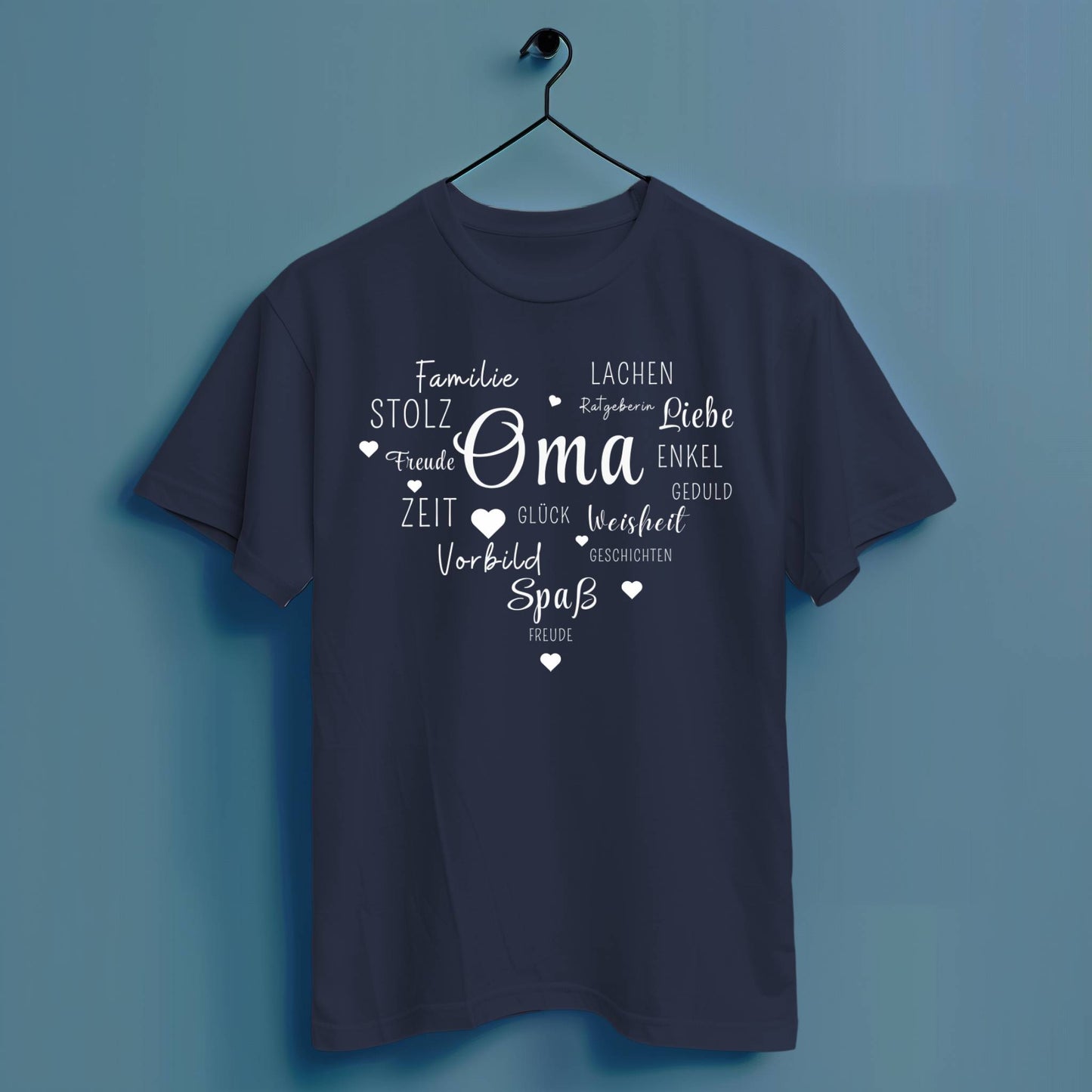 Oma Herz - Hochwertiges T-Shirt 100% Baumwolle