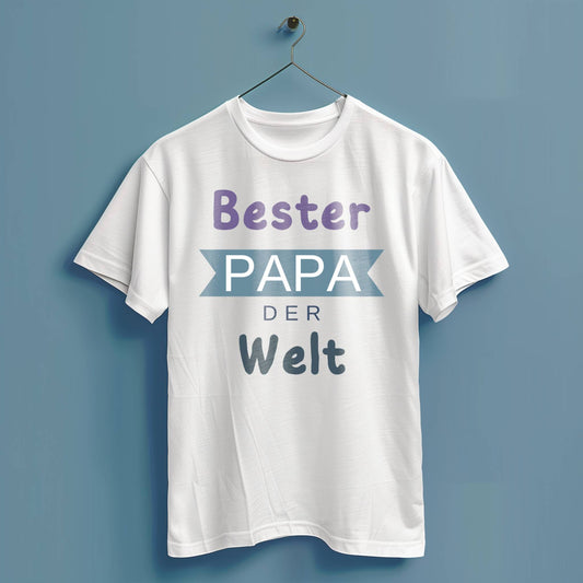 Bester Papa der Welt - Hochwertiges T-Shirt 100% Baumwolle