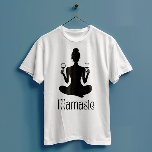 Mama Yoga Weinglas - Hochwertiges T-Shirt 100% Baumwolle