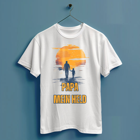 Papa, mein Held - Hochwertiges T-Shirt 100% Baumwolle