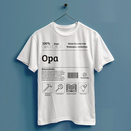 Opa Bestandteile - Hochwertiges T-Shirt 100% Baumwolle