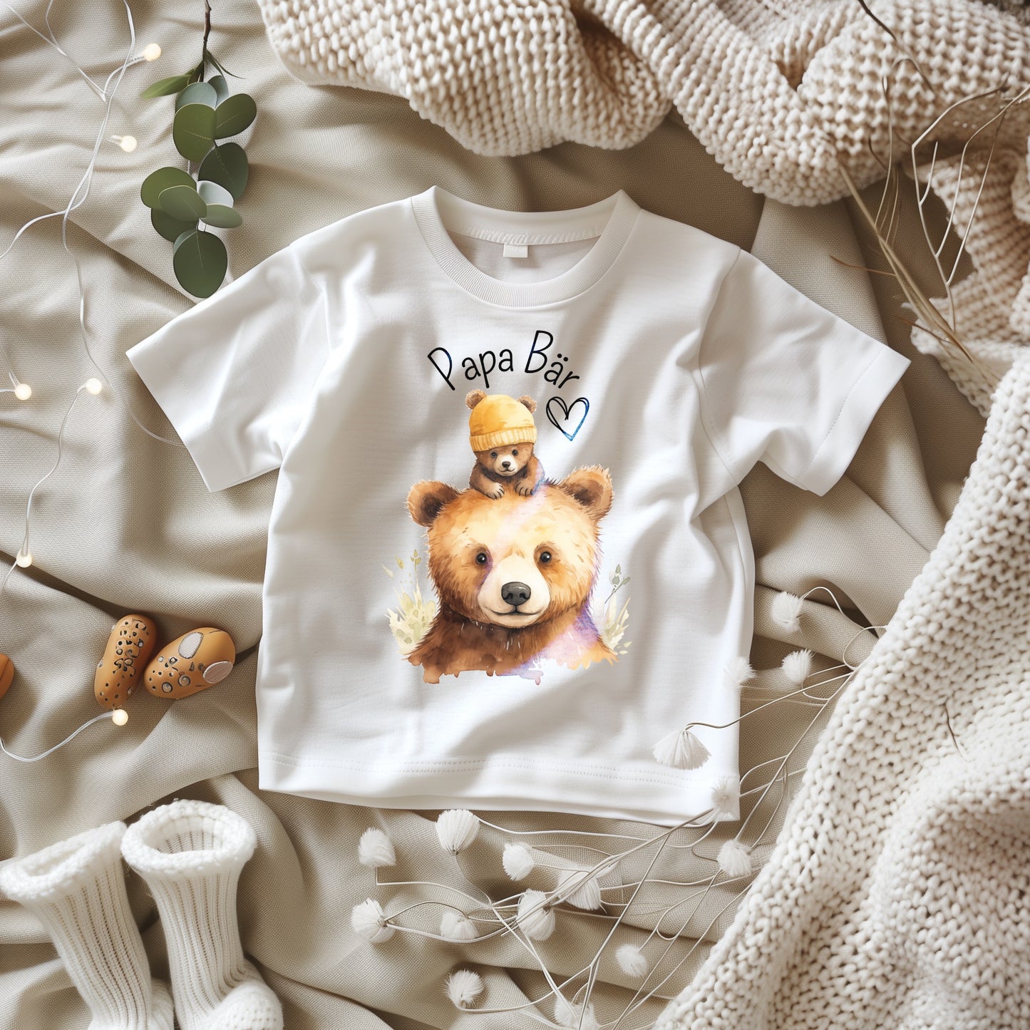 Papa Bär - Baby T-Shirt 100% Bio-Baumwolle