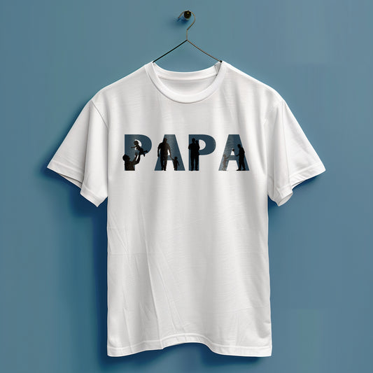 Papa Silhouette - Hochwertiges T-Shirt 100% Baumwolle
