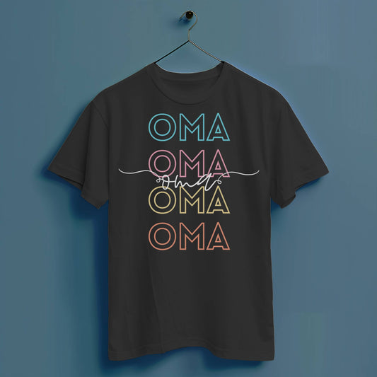 Oma bunt - Hochwertiges T-Shirt 100% Baumwolle