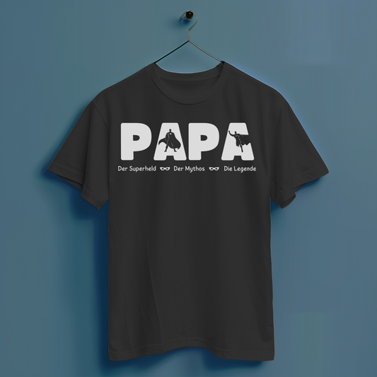 Papa der Superheld der Mythos die Legende - Hochwertiges T-Shirt 100% Baumwolle